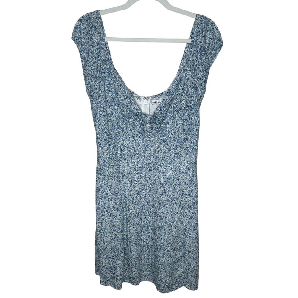 Abercrombie & Fitch Womens S Blue Ditzy Floral Dress Y2K 90s Coquette Romantic